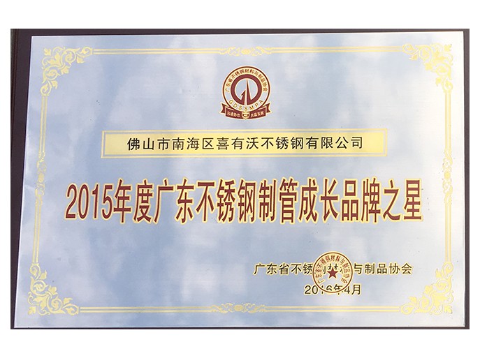喜有沃不銹鋼管廠家獲得的榮譽 喜有沃不銹鋼管廠家獲得的榮譽