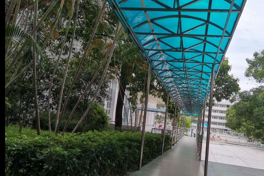 東莞實驗中學304不銹鋼管雨棚 東莞實驗中學304不銹鋼管雨棚
